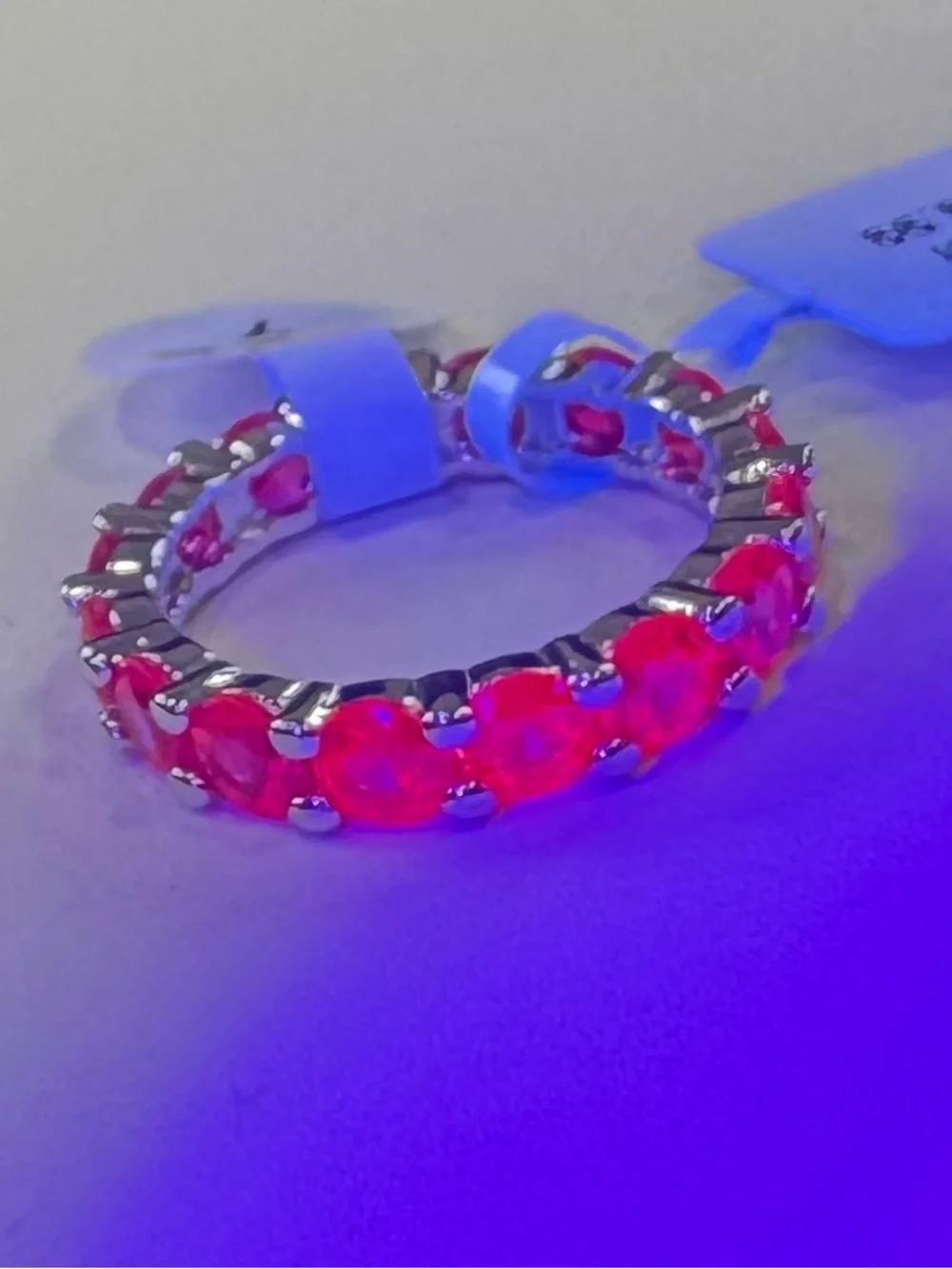 925 Pink Sapphire Eternity Band